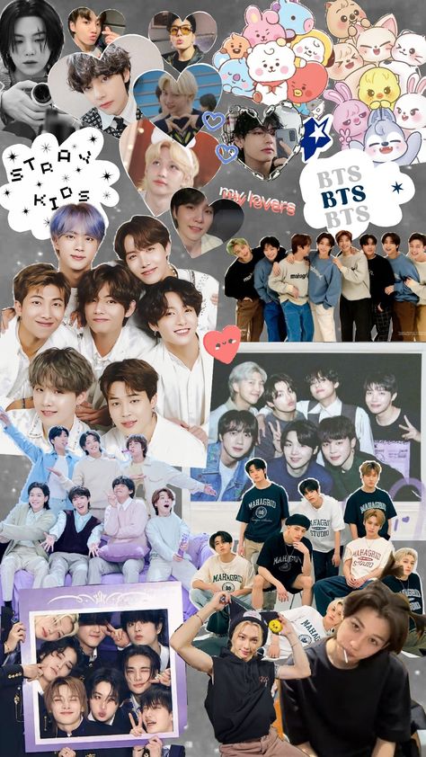 Wallpaper STZ/ Stay and BTS/Army <3 Bts And Stray Kids Wallpaper, Skz Signatures, Army And Stay, Stray Kids And Bts, Bts Collage Wallpaper, Stray Kids Wallpaper Lockscreen, Bts Signatures, Bts Group Photo Wallpaper, Kids Army