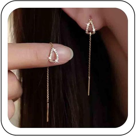 Amazon.com: Sttiafay Cz Teardrop Threader Earrings Long Tassel Threader Dangle Earrings Gold Bar Threader Chain Earrings Crystal Tassel Threader Earrings Jewelry for Women: Clothing, Shoes & Jewelry Chain Threader Earrings, Dangle Earrings Gold, Earrings Crystal, Threader Earrings, Earrings Long, Bar Earrings, Gold Earrings Dangle, Chiffon Lace, Chain Earrings