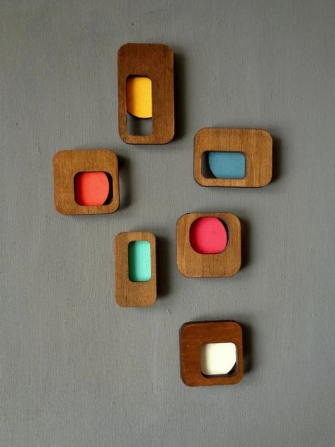 MCModernStudio - Etsy Mid Century Modern Clocks, Modern Wall Paneling, Wood Magnets, Mcm Art, Mid Century Modern Wood, Modern Wall Hanging, Wooden Magnets, Mid Century Modern Walls, Mid Century Modern Home