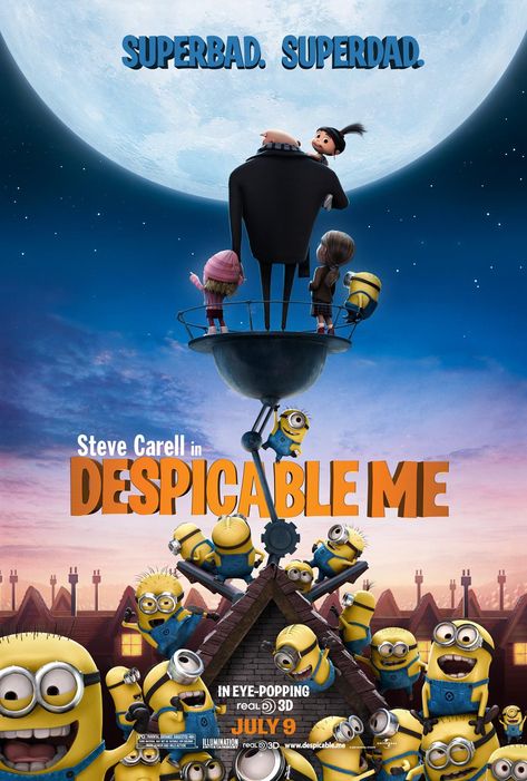 "Despicable Me" movie poster, 2010. Little Dorrit, Poster Art Deco, Film Netflix, Despicable Me 2, Jim Parsons, Jon Hamm, Septième Art, Movies Worth Watching, I Love Cinema