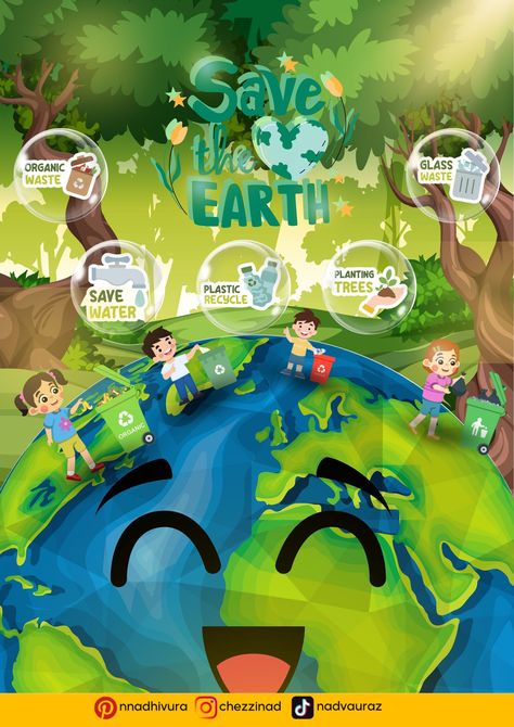 `✦ poster save the earth ˑ 𖦹 canvawoman Our Land Our Future Poster, Earth Poster Ideas, Poster Digital Lingkungan, Poster Pencemaran Lingkungan, Save The Environment Poster, Save The Earth Poster Drawing, Poster Save Earth, Poster Bumi, Poster Sampah