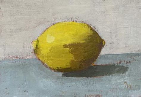 Daily Paintworks - "Lemon on Ash Pink" - Original Fine Art for Sale - © Pamela Munger Lemon Painting, Squeezed Lemon, Apple Art, Fruit Wallpaper, Still Life Photos, Fruit Painting, Yellow Art, How To Squeeze Lemons, Fine Art Gallery