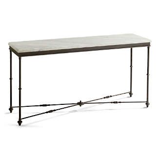 Console Tables | Frontgate Marble Top Console Table, Iron Console, Iron Console Table, Elegant Console Table, Mosaic Table Top, Road House, Living Room Console, Furniture Placement, Square Side Table