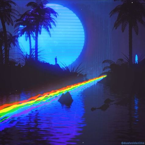 Vaporwave Gif, Void Design, Trippy Visuals, Tally Hall, New Retro Wave, Psy Art, Neon Nights, Silly Cats Pictures, Rainbow Aesthetic