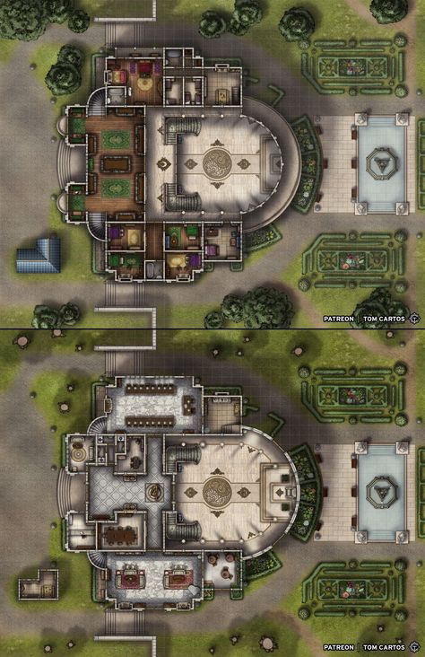 Noble Estate Map Dnd, Dnd Estate Map, Dnd Palace Map, Castle Rpg Map, Mansion Battlemap Dnd, Dnd Mansion Map, Mansion Battlemap, Castle Battlemap Dnd, Palace Battlemap