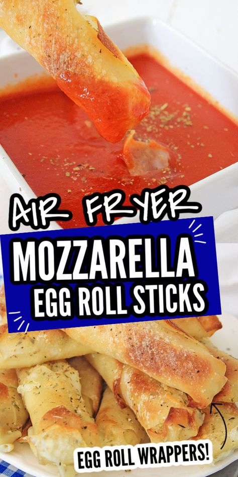 Egg Roll Wrapper Cheese Sticks, Egg Roll Mozzarella Sticks, Mozzarella Sticks With Egg Roll Wrappers, Fried Egg Roll Wrappers, Cheese Sticks With Egg Roll Wrappers, Egg Roll Wrapper Mozzarella Sticks, Wonton Mozzarella Sticks Air Fryer, Wonton Wrapper Air Fryer Recipes, Easy Egg Roll Recipes Air Fryer