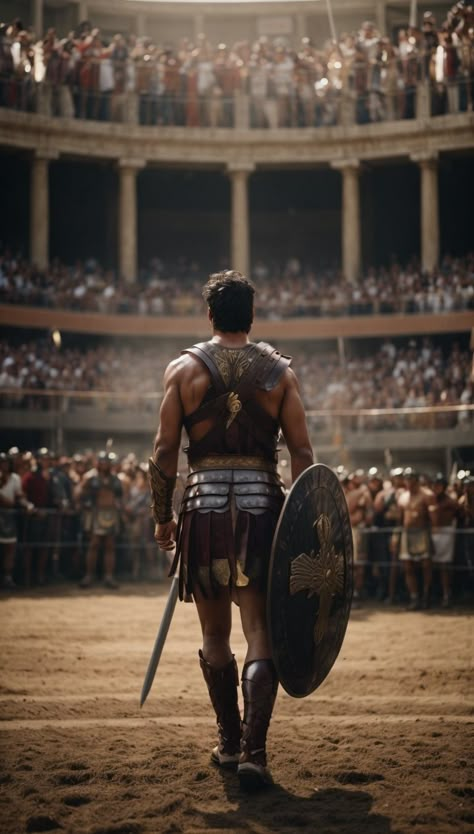 Gladiator 2 Wallpaper, Gladiator Illustration, Gladiator Wallpaper, Ancient Roman Soldier, Gladiator Aesthetic, Gladiator Film, Warrior In Battle, Maximus Gladiator, Spartan Man