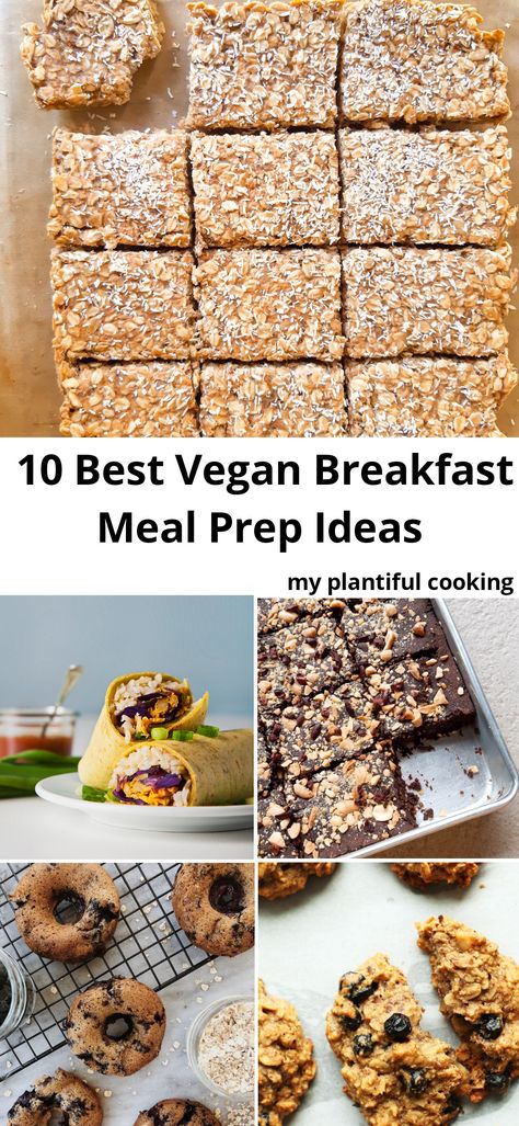 Vegan Breakfast Prep, Vegan Breakfast To Go, Vegan Breakfast On The Go, Vegan Breakfast Meal Prep, Wfpb Breakfast, Vegan Banana Nut Muffins, Breakfast Meal Prep Ideas, Best Vegan Breakfast, Vegan Breakfast Casserole