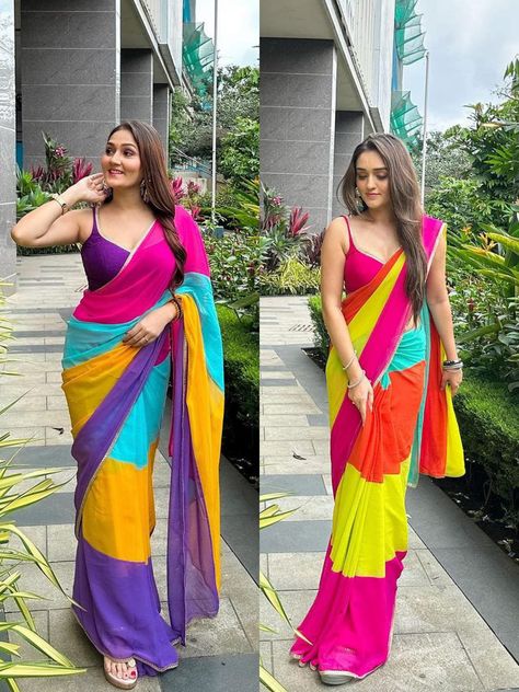 *🌈One More Super Hit Georgette Digital Print Saree* New Color Added 2 Beautiful Color 🎨 Single Design 🌸 Same As Picture And Quality 🧐👌 *👗Fabric Heavy Georgette With Digital Print* *Blouse Mono Banglory Silk👕* ( Un-Stitched ) *Work Digital Print With Fancy Lace Border💠* Length 5.5 Mtr 📏 Blouse 0.80 Mtr 👚 #sareefashion #reelitfeelit #traditionalwear #radheycreations321 Bangladesh Saree, Digital Print Saree, Desi Fashion Casual, Print Saree, Lace Border, Desi Fashion, Bollywood Saree, Georgette Sarees, Printed Sarees