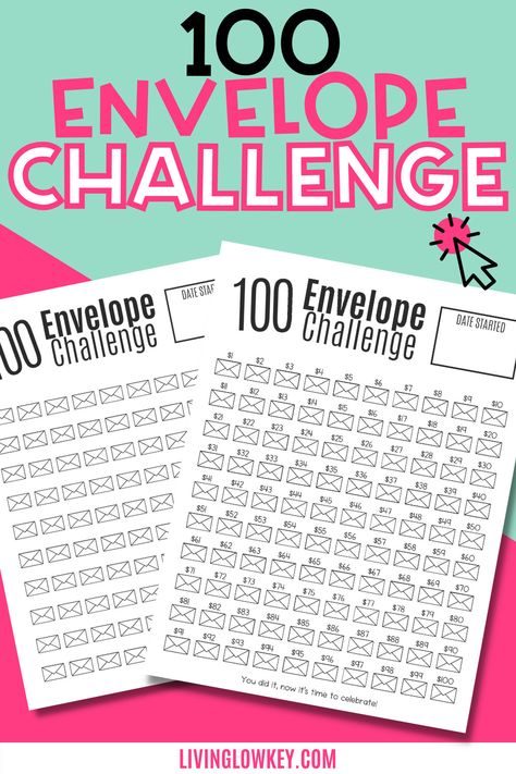 Envelope Challenge Free Printable, Budgeting Printables, Cash Envelope Budget System, Money Challenges, 100 Envelope Challenge, Envelope Savings, Envelope Budget System, Free Budget Printables, Envelope Challenge