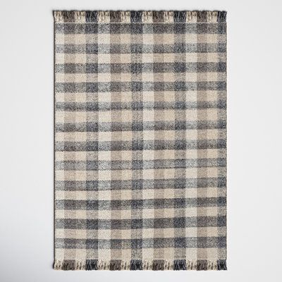 Plaid Rug Living Room, Blue Plaid Rug Nursery, Neutral Plaid Rug, Plaid Rug Target, Dark Blue Plaid Rug, Brown Plaid Area Rugs, Tan Area Rug, Plaid Rug, Farmhouse Area Rugs