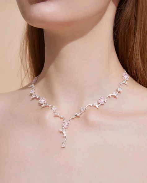 Springtime magic, frozen in diamonds🩷💫 Get this ethereal necklace to carry a sparkling piece of nature’s renewal wherever you go🌸🌷✨ 40%OFF SITEWIDE SALE FOR A LIMITED TIME ONLY!💝 Ethereal Necklace, Ethereal Jewelry, Sitewide Sale, April 13, Stylish Jewelry, Fit Check, Pretty Jewellery, Spring Time, Limited Time