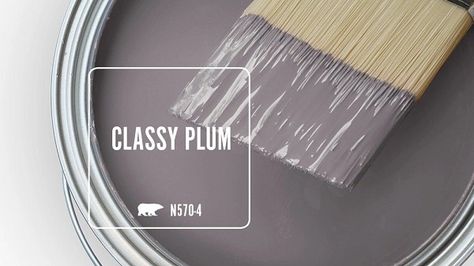 CLASSY PLUM N570-4 | Behr Paint Colors Behr Purple Grey Paint Colors, Behr Purple Gray Paint Colors, Greyish Purple Paint, Purple Grey Paint Color, Purple Gray Paint, Grey Purple Paint, Plum Room, Plum Paint, Craftsman Remodel