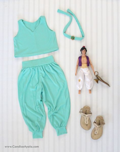 Disney Jasmine Inspired Outfit - DIY - Sewing for Girls Jasmine Princess Costume Diy, Diy Jasmine Costume Kids, Diy Jasmine Costume Women, Jasmine Costume Diy, Jasmine Costume Kids, Aladdin Costume, Disney Outfits Women, Kids Costumes Girls, Disney Toddler