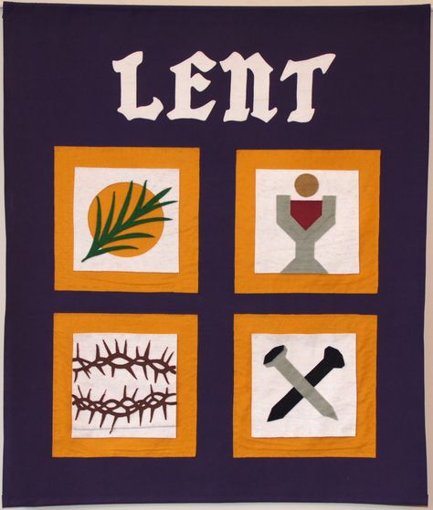 Lent Banners For Church, Lenten Bulletin Board Ideas, Lent Bulletin Board Ideas Catholic, Lent Bulletin Boards, Lent Symbols, Advent Banners, Catholic Bulletin Boards, Easter Church Banners, Religious Bulletin Boards