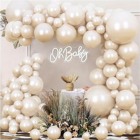 Amazon.com: Pearl White Balloon Garland Double Stuffed Pearl White Beige Balloons 18/12/10/5 Inch Different Sizes for Baby Shower Birthday Wedding Bridal Shower Decorations Party Supplies : Home & Kitchen White Theme Baby Shower Ideas, Pearl Baby Shower Theme, Pearls Baby Shower Theme, Pearl Baby Shower Ideas, Beige Balloons, White Balloon Garland, Pearl Baby Shower, Charlie Rose, Party Things