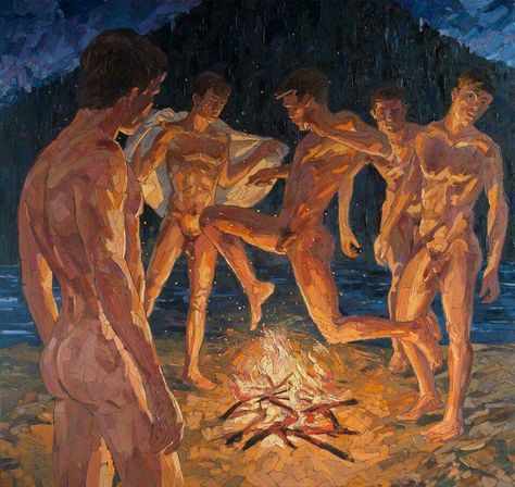 Sergey Sovkov artist Male Art Men, Masculine Art, Male Body Art, Night Swimming, Art Of Man, Queer Art, Anime Guys Shirtless, Night Art, Male Figure