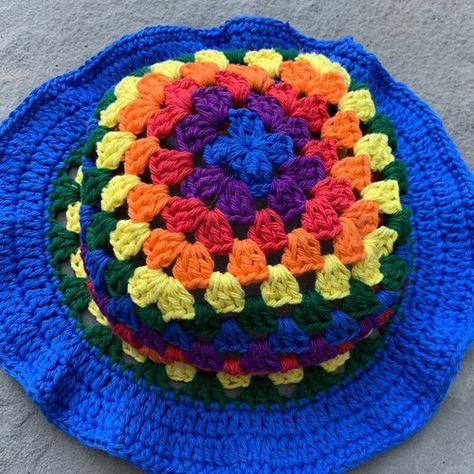 Sunflower Crochet Bucket Hat / Knitted Sun Hat / Granny Square | Etsy UK Granny Square Bucket Hat, Crochet Sandals, Floral Hat, Crochet Bucket Hat, Crochet Hair Accessories, Crochet For Boys, Floral Accessories, Diy Sewing Clothes, Fun Crochet Projects