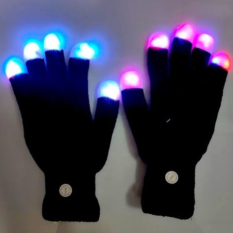 LED Rave Flashing Gloves Glow Multi Mode Light Up Cheer Dance Routines, Fun Sign, Cheer Dance, Finger Tips, Fun Signs, Dance Routines, Sign Language, Battery Pack, Led Color