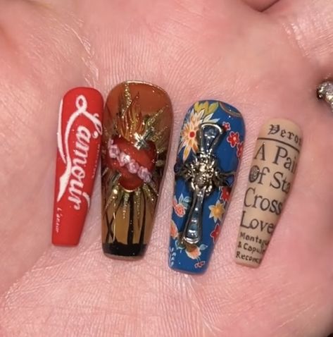 Romeo And Juliet Nail Art, Romeo And Juliet Nails, Romeo And Juliet 1996, King Nails, Juliet 1996, Aquarium Nails, Cross Love, Negative Space Nails, African American Hairstyles