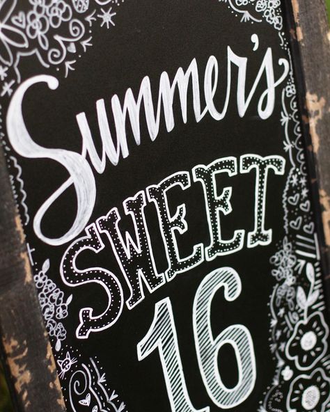 Sweet 16 chalkboard! Sweet 16 Chalkboard Signs, Sweet 16 Sign, Summertime Crafts, Chalk Sign, I Love My Job, Speech Language Pathologist, Chalk It Up, Birthday Chalkboard, Sign Ideas