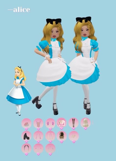 Roblox Dress To Impress Outfits No Vip, Xmas Day Outfit Ideas, Dti Cosplay Fits, Wonderland Outfit, Duo Dress, Fancy Dress Code, Vip Dress, Roblox Dress, Wonderland Dress