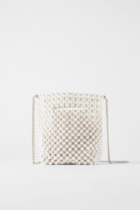 Zara Pearl Bags, Bag Zara, Sac Diy, Mini Bucket Bag, Womens Bag, Mini Bucket Bags, Latest Bags, Mini Bucket, Pearl Bag