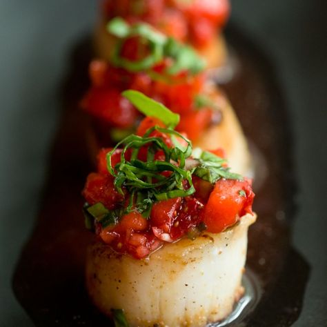 Caramelized Scallops with Strawberry Salsa recipe on Food52 Strawberry Salsa Recipe, Avocado Pesto Pasta, Bruschetta Bar, Strawberry Salsa, Appetizers For A Crowd, Best Seafood Recipes, Summer Menu, Scallop Recipes, Seafood Appetizers