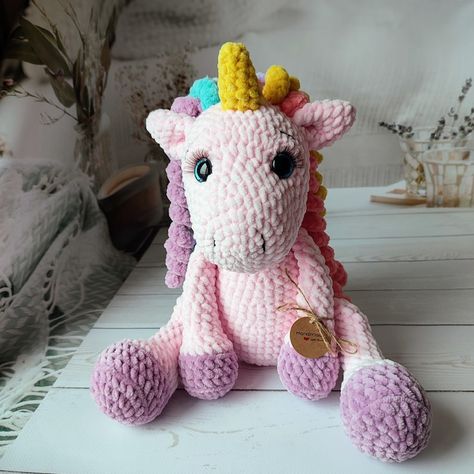 Crochet unicorn personalized pregnancy gift baby unicorn plush rainbow stuffed animal amigurumi Baby shower unicorn toy Birthday gifts girl Personalized crochet unicorn - a charming pregnancy gift or baby shower present. This adorable baby unicorn plush features a vibrant rainbow mane and is handmade with care using amigurumi techniques. Perfect as a birthday gift for a girl, this stuffed animal adds a magical touch to any nursery and serves as a cherished keepsake. Unique Kids Toys, Animal Amigurumi, Unicorn Stuffed Animal, Custom Plush, Personalised Gifts Handmade, Christmas Unicorn, Handmade Baby Gifts, Crochet Unicorn