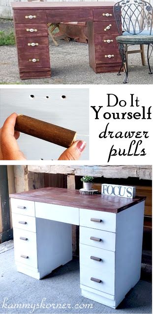 Wooden Dowel Drawer Pull, Diy Drawer Pulls How To Make, Diy Wooden Drawer Pulls, Diy Drawer Pulls Ideas, Diy Drawer Handles, Diy Wood Drawer Pulls, Diy Handles Drawer Pulls, Drawer Pulls Diy Cool Ideas, Drawer Handles Ideas