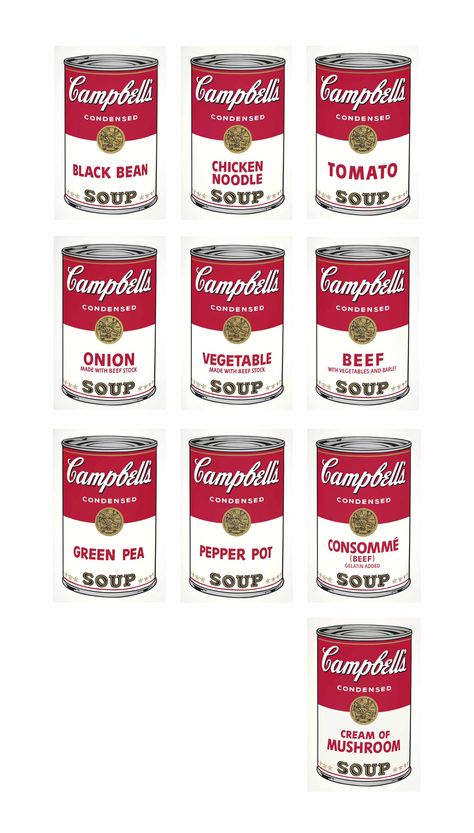 ANDY WARHOL (1928-1987) | Campbell's Soup I | Prints & Multiples | Christie's Andy Warhol Campbells Soup Pop Art, Andy Warhol Wallpaper, Andy Warhol Tomato Soup, Campbell Soup Art, Andy Warhol Soup Cans, Warhol Soup, 1960 Art, Andy Warhol Artwork, Tomato Festival