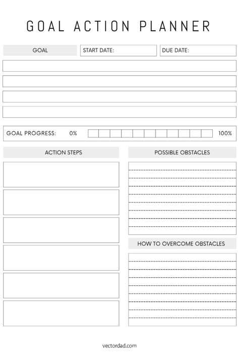 Goal Setting Template Free Printable, Goal Printable Free, Goal Planner Printable Free, Goal Planner Template, Free Goal Printables, Action Planner, Goals Printable, Goal Planner Printable, Goals Worksheet