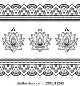 Lotus Flower Pattern, Mehndi Flower, Henna Drawings, Illustrator Vector, Mandala Design Pattern, Indian Patterns, Mandala Art Lesson, Border Embroidery Designs, Decorative Pattern