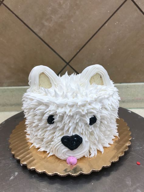 Dog Lover Birthday Cake, Cakes That Look Like Dogs, Buttercream Dog Cake, Dog Ice Cream Cake, Cake That Looks Like A Dog, Dog Theme Smash Cake, Dog Cake Ideas For Birthday, Dog Cake Decorating Ideas, Puppy Pawty Birthday Cake