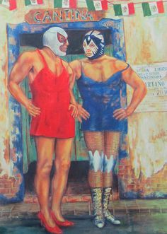 Mexican Things, Groovy Art, Wrestling Posters, Arte Punk, Queer Art, Tag Team, Drag Queens, Mexican Culture, Local Art