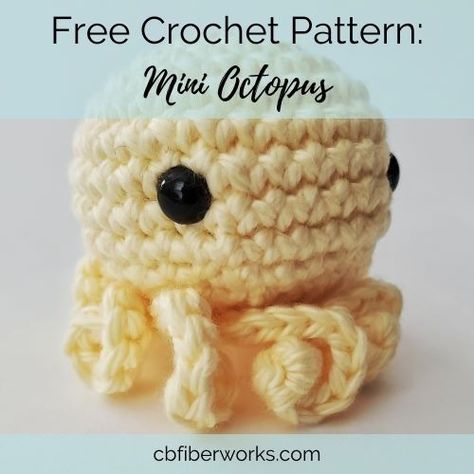 Free Crochet Pattern: Mini Octopus Quick Amigurumi, Crochet Ocean Animals, Mini Octopus, Octopus Crochet, Crochet Dress Girl, Octopus Crochet Pattern, Crochet Fish, Crochet Octopus, Crochet Frog