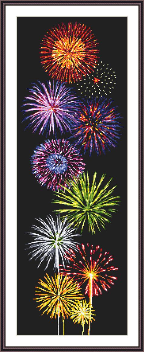 Fireworks Cross Stitch Patterns, Firework Cross Stitch Pattern, Embroidery Fireworks, Embroidered Fireworks, Firework Embroidery, Fireworks Embroidery, Fireworks Craft, Fireworks Art, Disney Fireworks