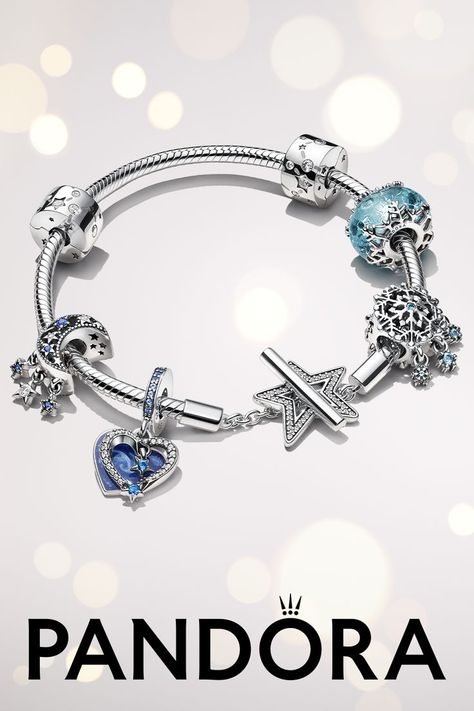 Pandora Celestial Bracelet, Pandora Bracelet Inspiration, Pandora Star Bracelet, Pandora Bracelet Charms Ideas, Pandora Star, Pandora Bracelet Designs, Pandora Inspiration, Star Shopping, Christmas Jewellery