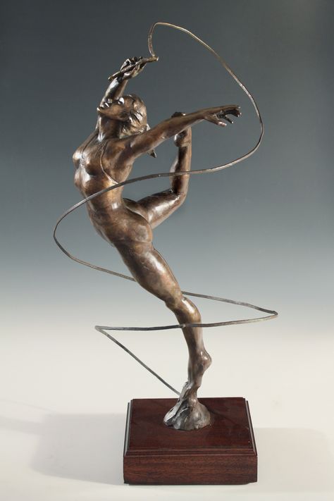 Balance Sculpture, Armature Sculpture, Dancing Sculpture, Sports Celebration, Ribbon Dancing, Ribbon Dancer, Dancer Sculpture, Rhythmic Gymnast, Ribbon Dance