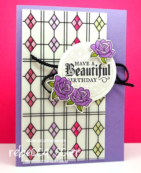 Stampin Up Graceful Glass Vellum Cards, Rain On The Roof, Artistic Cards, The Sound Of Rain, Paper Craft Tools, Vellum Cards, Dsp Cards, Make Your Own Card, Window Cards