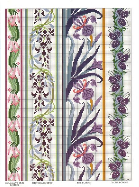 Art Nouveau Cross Stitch, Cross Stitch Borders Corner, Embroidery Theme, Bead Loom Pattern, Beautiful Cross Stitch, Loom Pattern, Cross Stitch Bookmarks, Beaded Cross Stitch, Cross Stitch Borders