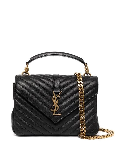 Saint Laurent medium Collège shoulder bag 2,150 € VAT included Yes Saint Laurent, Ysl College Bag, Baggage Claim, Hardware Gold, Shoulder Bag Black, Van Cleef Arpels, Saint Laurent Bag, Black Purses, Everyday Bag