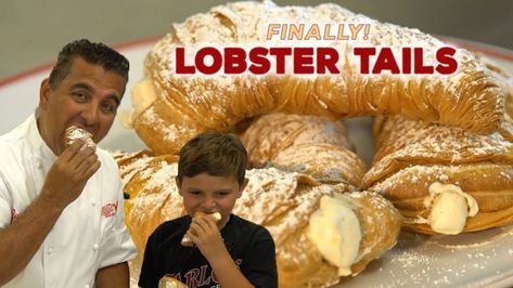 Cake Boss Buddy Valastro Shares His Famous Lobster Tail Recipe - Video Kitchen Boss Recipes Buddy Valastro, Lobster Tail Recipe Pastry, Lobster Tail Pastry Recipe, Lobster Tail Pastry, Cooking Frozen Lobster Tails, Baked Lobster Tails, Easter Meals, Lobster Tail Recipe, Cool Cakes