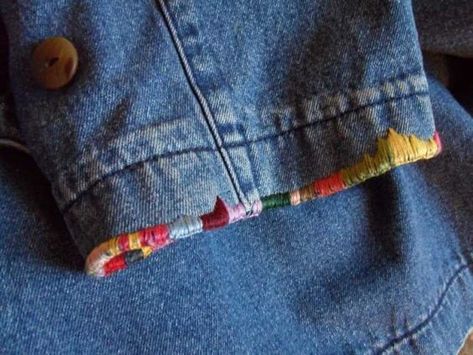 Monday Morning Inspiration/Visible Mending | Rhonda's Creative Life | Bloglovin’ Mending Clothes, Haine Diy, Denim Embroidery, Diy Broderie, Visible Mending, Sew Ins, Bohol, 자수 디자인, Embroidery Inspiration