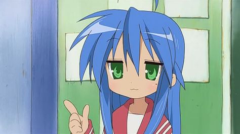 Konata-chan (●⌒∇⌒●) Aya Hirano, Konata Izumi, Anime Blue Hair, Mr Sinister, Star Gif, Star Banner, Sweet Buns, Banner Gif, Lucky Star