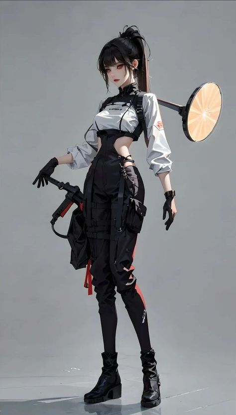 Ai fashion Cyberpunk Girl Outfit, Cyberpunk Inspired Outfit, Mafia Outfits Female, Cyberpunk Outfit Aesthetic, Cyberpunk Outfit Design, Cyberpunk Outfit Drawing, Techwear Outfits Women, Cyberpunk Fashion Women, Cyberpunk Dress