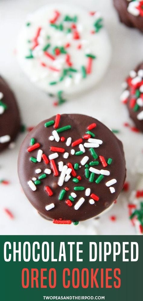 Oreo Chocolate Dipped Cookies, Oreo Dipped In Chocolate Christmas, Dipped Oreos Christmas, Best Christmas Treats, Oreo Cookie Recipes, Chocolate Dipped Oreo, Christmas Treats For Gifts, Oreo Cookies Dipped, Chocolate Covered Cookies