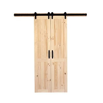 36 in. x 84 in. Vertical Plank Stain Ready Solid Wood Split Barn Door with Hardware Kit Split Barn Door, Double Barn Doors Sliding, Custom Barn Doors, Wood Barn Door, Interior Sliding Barn Doors, Barn Door Kit, Rustic Hardware, Babe Cave, Double Barn Doors