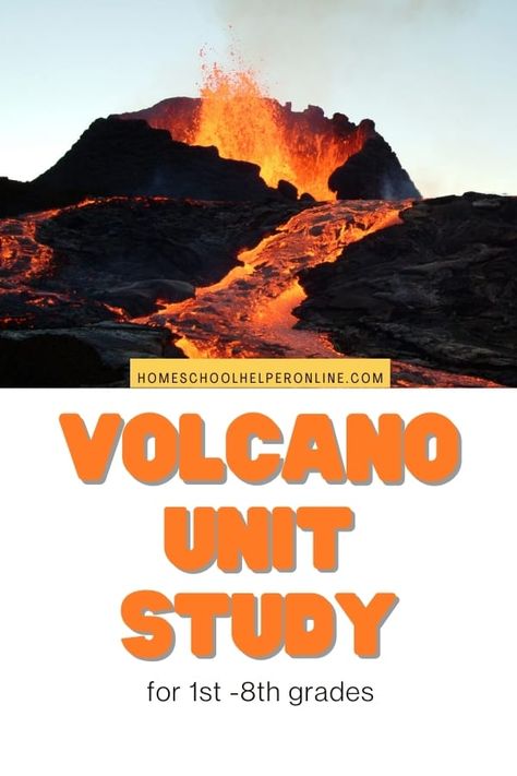 Volcano Unit Study, All About Volcanoes, Volcano For Kids, Volcano Types, Dinosaur Unit Study, Homeschool Units, Volcano Projects, Science Unit Studies, Earth Science Activities