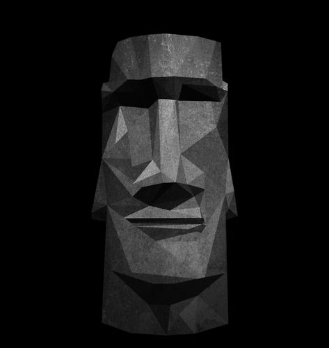 Buy 'Moai Head in Low Poly Stone (Black Background Version)' by Sonof-Deair as a T-Shirt, Classic T-Shirt, Tri-blend T-Shirt, Lightweight Hoodie, Women's Fitted Scoop T-Shirt, Women's Fitted V-Neck T-Shirt, Women's Relaxed Fit T-Shirt, Gra... Easter Island Moai, Trippy Cartoon, Ipad Snap, Surreal Artwork, Roman Sculpture, Troll Face, Stone Statues, Easter Island, Lettering Tutorial